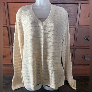 Knox Rose Cream V-Neck Sweater